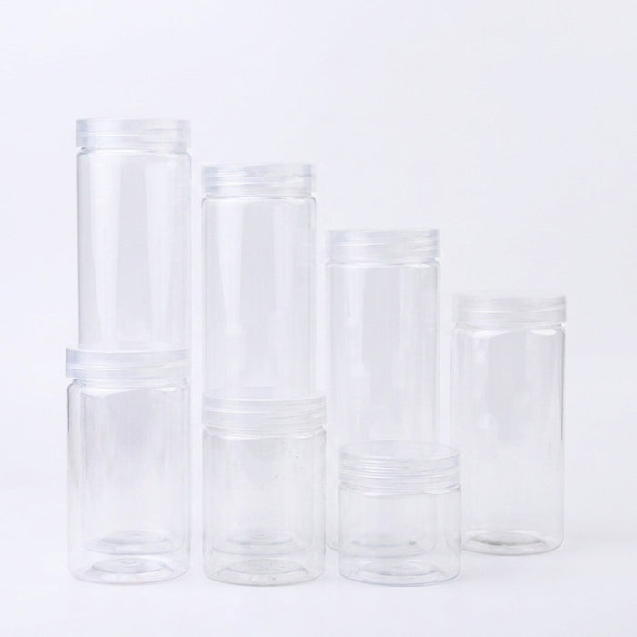 30 Clear Food-Grade PET Storage Jars with Lids – Assorted Sizes