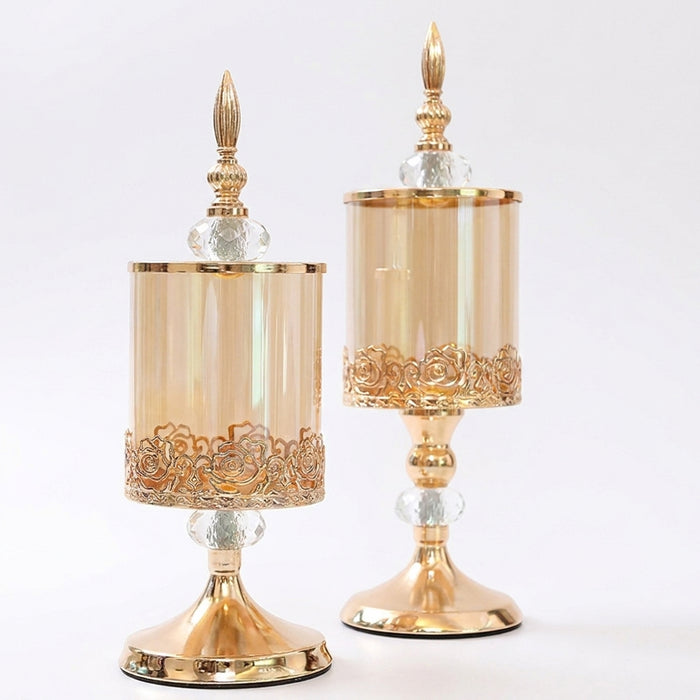 Light Luxury Crystal Glass Storage Jar with Lid — European & American Style