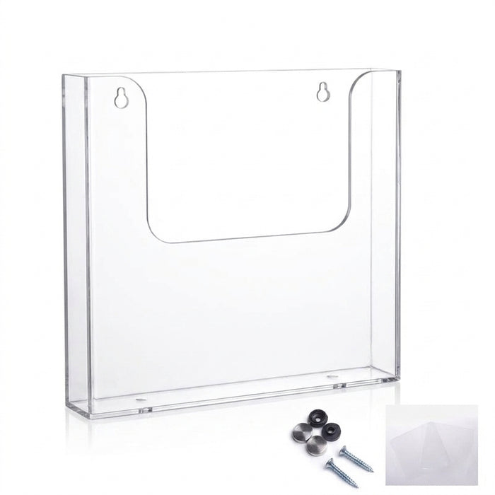 Clear Acrylic Wall-Mount Brochure Holder — Fits A4 & A5