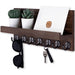 Wood Wall-Mounted Key & Mail Holder with 7 Hooks and Shelf