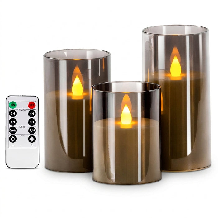3-piece LED Flameless Candles with Remote Control for Weddings, Parties & Home Decor