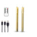 Rechargeable 10-inch Flameless LED Taper Candles — Warm White, 2 or 4 Pack (Beige or White)