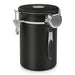 Airtight Stainless Steel Coffee Canister 22oz (1800ml) with Scoop — Black
