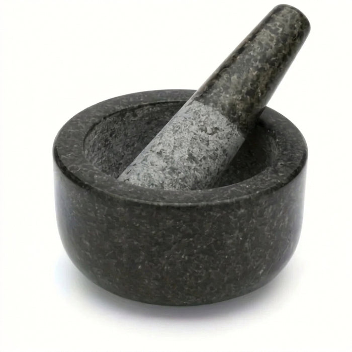 Polished Granite Mortar and Pestle for Herbs, Salsa & Avocado (3.74 x 1.97in)