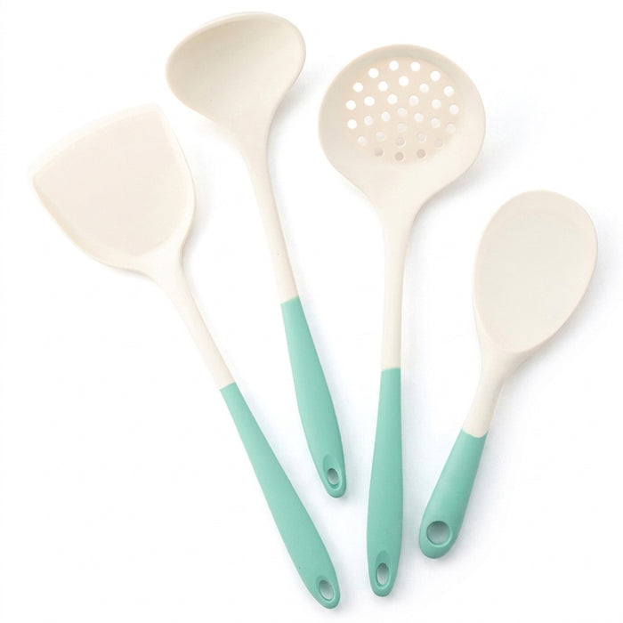 4-piece Silicone Kitchen Utensil Set — Pot Shovel, Slotted Spoon, Soup Spoon & Ladle