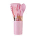 12-Piece Silicone Kitchen Utensil Set with Wooden Handles, Non-Stick