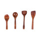 4-piece Wooden Kitchen Utensil Set — Shovel, Scoop, Spatula & Spoon