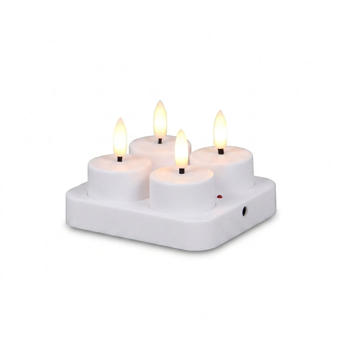 Rechargeable Flameless LED Tea Lights with Remote & Timer — 3D Flicker