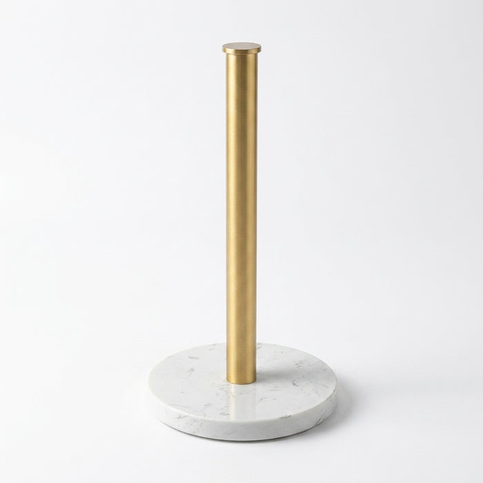 Nordic Marble & Space Aluminium Paper Towel Holder — Vertical Kitchen Roll Stand (Black, White, Gold)