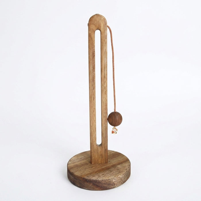 Solid Wood Paper Towel & Wrap Holder — Cat Paw / Four‑Leaf Clover / Cat