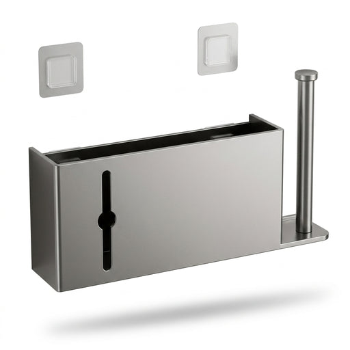 Adhesive Under-Cabinet Paper Towel Holder - Punch-Free Roll Dispenser