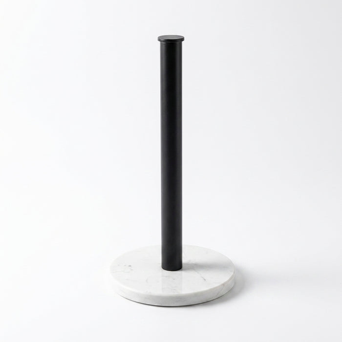 Marble Perforation‑Free Vertical Roll Paper Rack — Nail‑Free Floor Holder for Kitchen Wraps