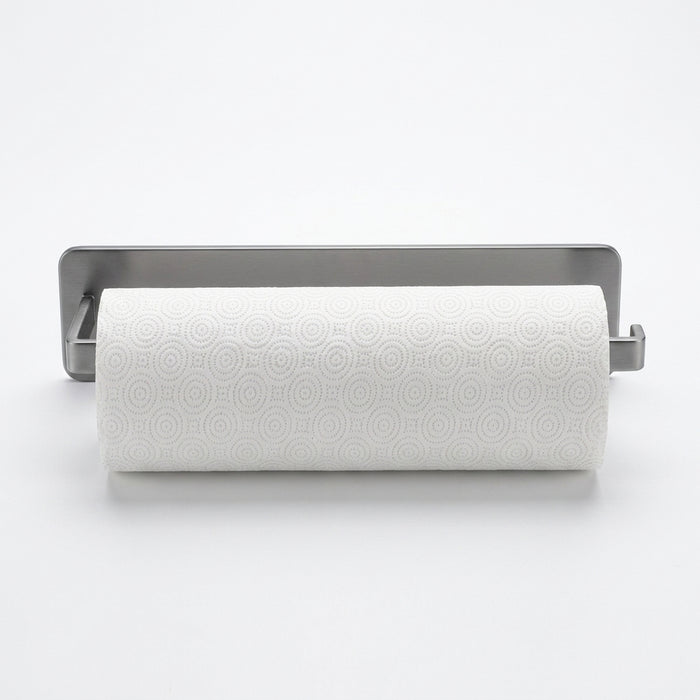 Self‑Adhesive Paper Towel & Toilet Roll Holder — No Drilling, Metal Rack (Black/Grey/White)