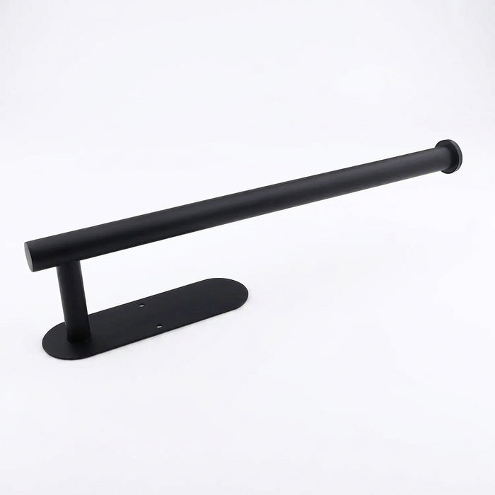 Adhesive Paper Towel & Toilet Roll Holder — ABS Plastic, 33cm, Black (Pack of 2)