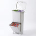 38 L Two-Tier Waste Bin with 4 Casters, White — 42 x 28.2 x 73 cm