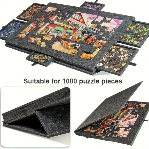 6-in-1 Tiltable Puzzle Desk with 6 Drawers — Holds 1,000 Pieces, Decorative Storage