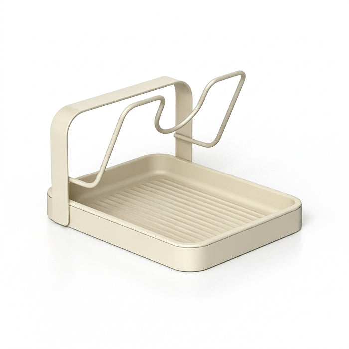 Pot Lid & Cutting Board Rack – Steel Holder, Single or Double Layer (White/Grey)