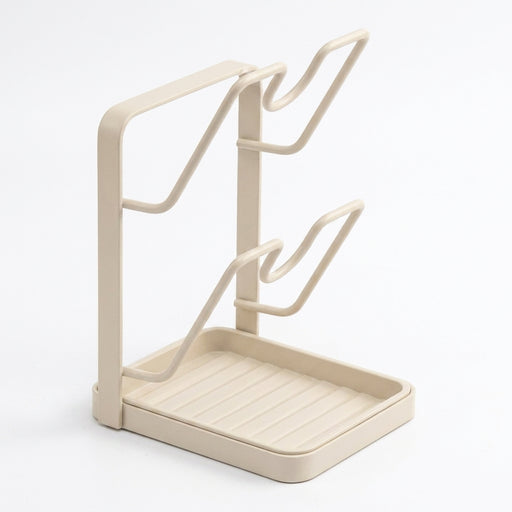 Pot Lid & Cutting Board Rack — Steel Holder with U‑Shaped Slots & Drip Tray