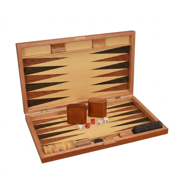Handmade Luxury Wooden Backgammon Set – Portable Family Travel Game (11–19in)