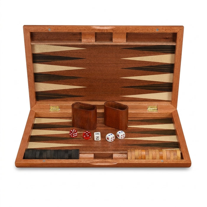 Handmade Luxury Wooden Backgammon Set – Portable Family Travel Game (11–19in)