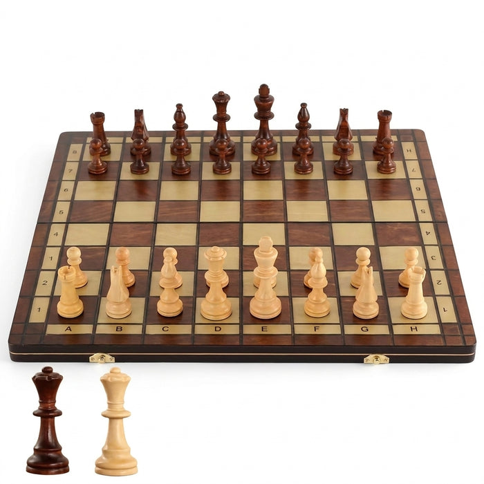44cm (17.3in) Wooden Folding Chess Set with Felt Board