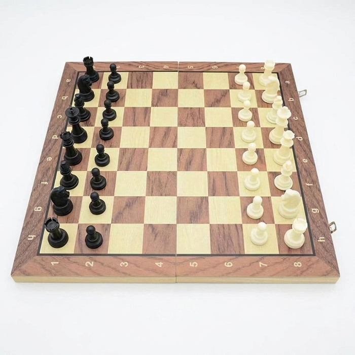 Solid Wooden Magnetic Foldable International Chess Set — Educational Game