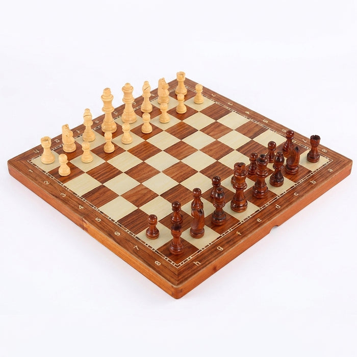 Rosewood Chess Set with Storage Box & 2 Extra Queens — Wooden Tournament Board for Adults