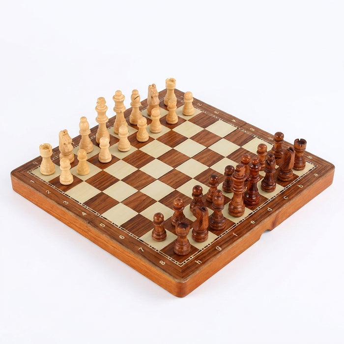 Rosewood Chess Set with Storage Box & 2 Extra Queens — Wooden Tournament Board for Adults