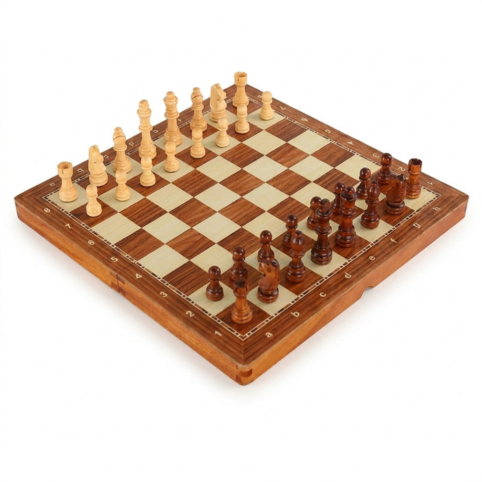 Rosewood Chess Set with Storage Box & 2 Extra Queens — Wooden Tournament Board for Adults