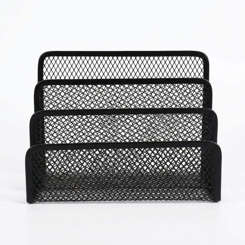 4-Tier Iron Mesh Desk Organiser – Letter Holder for Documents & Stationery