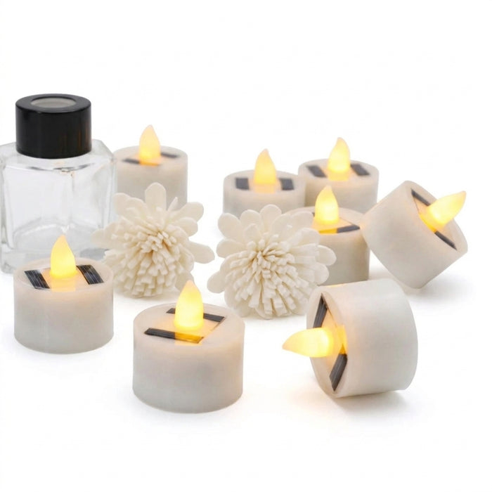 Solar Tea Light LED Candles – Rechargeable, Flameless, Waterproof for Garden & Home