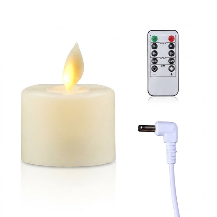 Rechargeable Moving Flame Tealight Candles - Remote & USB (1/2/3/4 pcs)
