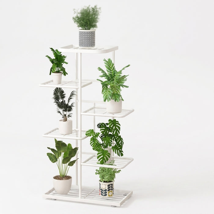 Iron Plant Stand – 4/5/6-Tier Flowerpot Organiser, Black or White