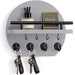 Wooden Wall-Mounted Key & Mail Holder with 8 Key Hooks and Shelf for Sunglasses & Dog Lead