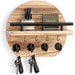 Wooden Wall-Mounted Key & Mail Holder with 8 Key Hooks and Shelf for Sunglasses & Dog Lead