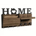 Rustic Wooden Wall-Mounted Organiser with Shelf and 7 Hooks