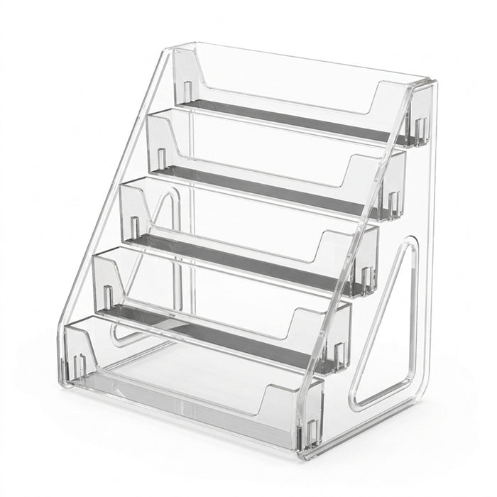Transparent 5-Tier PC Plastic Greeting Card Display Rack