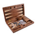 Handmade Foldable Wooden Backgammon Set – 11–17 inch, Inlaid Board & Full Accessory Set