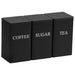 3‑Piece Coffee, Tea & Sugar Canister Set — Stainless Steel with Airtight Bamboo Lids