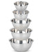 5‑Piece Stainless Steel Mixing Bowl Set — Nesting, Non‑Slip