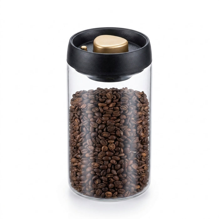 Vacuum-Sealed Glass Storage Jar for Coffee & Tea — Multiple Sizes