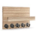 Wooden Wall-Mounted Key Holder with Mail Organiser | 5 Hooks (Dark Khaki/Black)