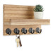 Wall-mounted Key and Mail Shelf with 5 Hooks - Wooden Entryway Rack