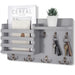 Rustic Wall-Mounted Mail Organiser with Key Hooks & Floating Shelf