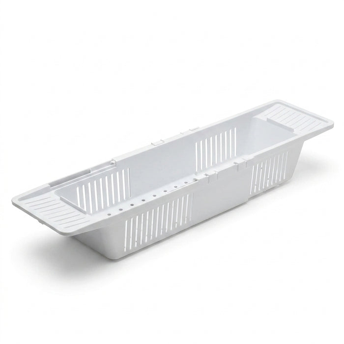 Adjustable Plastic Bathtub Caddy Tray – Retractable Bath Storage Rack