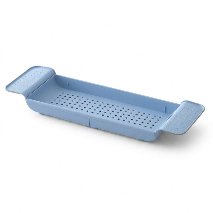 Extendable Bathtub Tray – Single‑Tier Corner Bathroom Shelf (Plastic)
