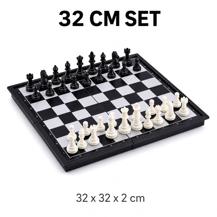 3-in-1 Magnetic Travel Board — Chess, Checkers & Backgammon (25/32/36 cm)