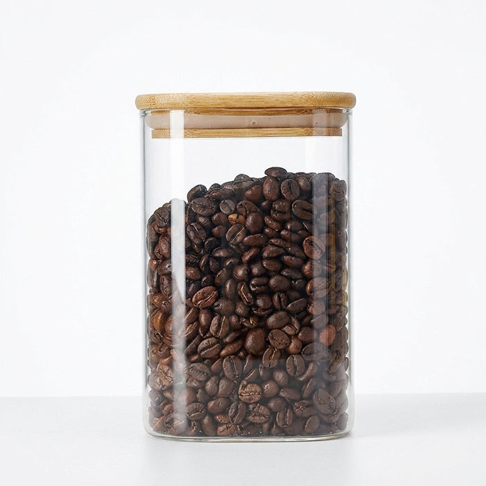 Airtight Glass Pantry Canister with Lid — Store Flour, Cereal, Sugar, Tea & Coffee