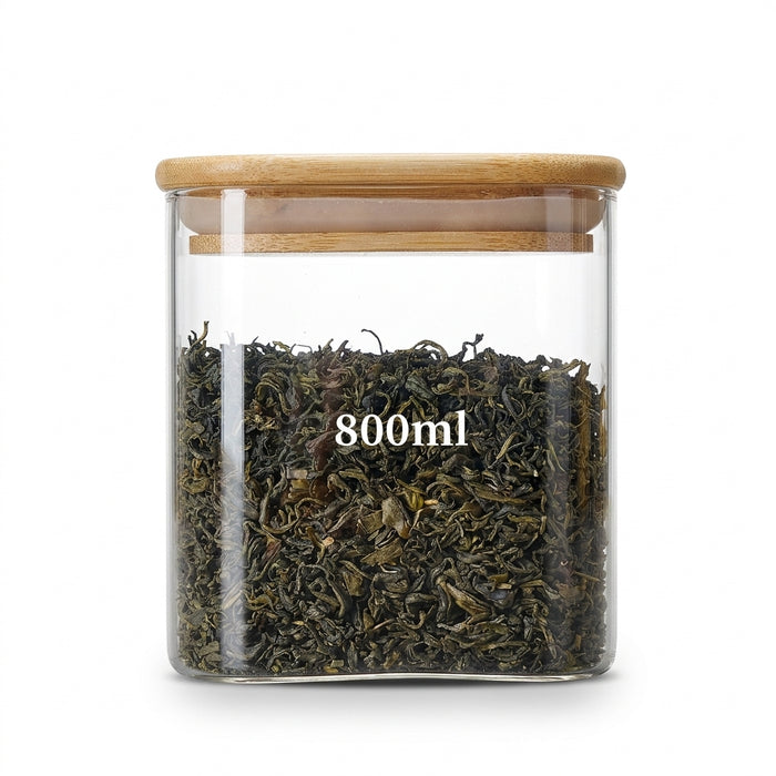 Airtight Glass Pantry Canister with Lid — Store Flour, Cereal, Sugar, Tea & Coffee