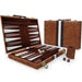 Classic 3‑in‑1 Backgammon Travel Set with Leather Case — Chess & Checkers (11/15/18 inch)